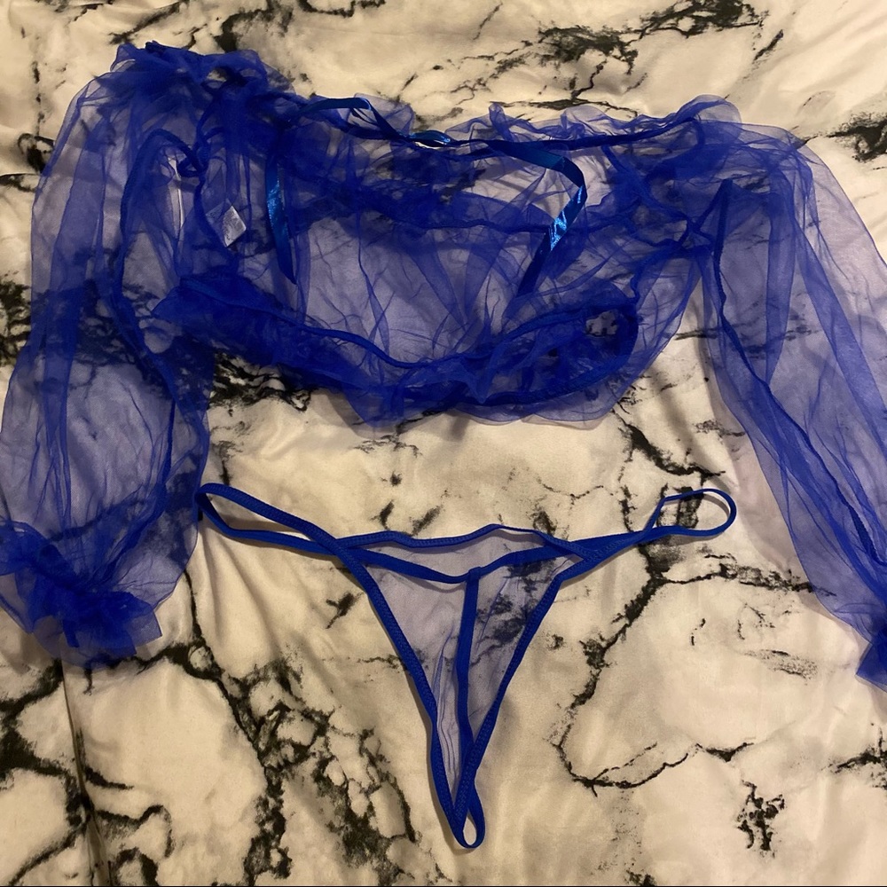 Blue lingerie